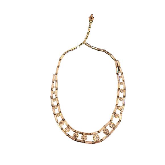 VTG Fischland Schmuck Necklace Goldtone Amber Stones In Settings Marked - Picture 2 of 7